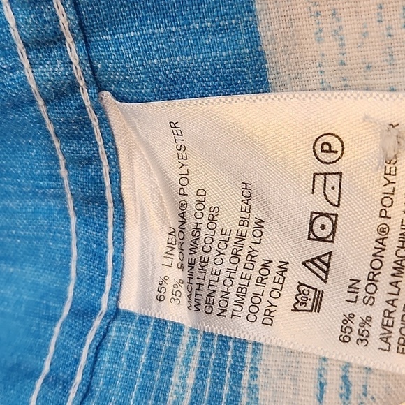 Tommy Bahama Linen Blend Soleil Shirt Long Sleeve Marlin Logo, Size M - Picture 7 of 7